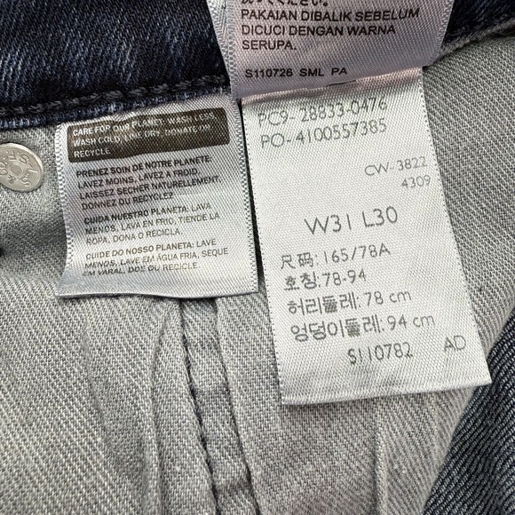 Levi's 512 Jeans‎ Men's 31x30 Straight Blue Denim Dark Wash - Picture 11 of 14